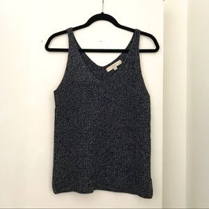 LOFT Knit Tank in Navy Heather